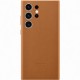 Husa Leather Cover pentru Samsung Galaxy S23 Ultra, Camel